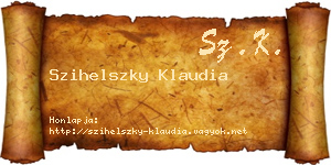 Szihelszky Klaudia névjegykártya
