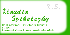 klaudia szihelszky business card